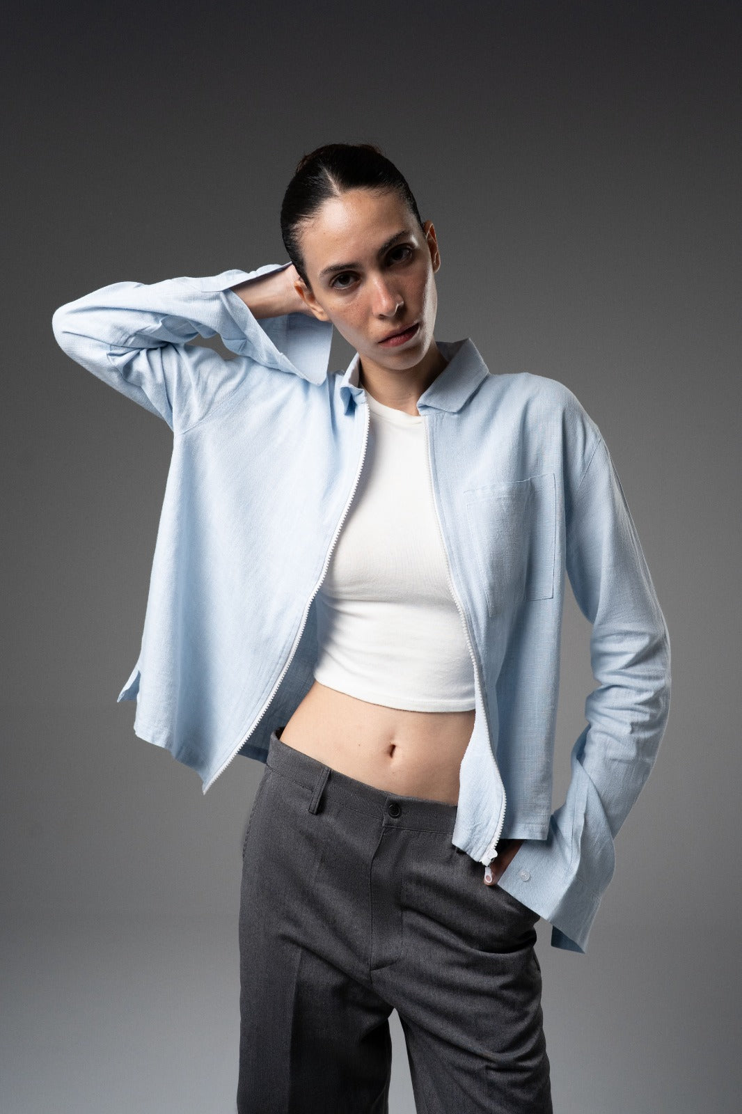 SKYLINE CROPPED ZIB SHIRT