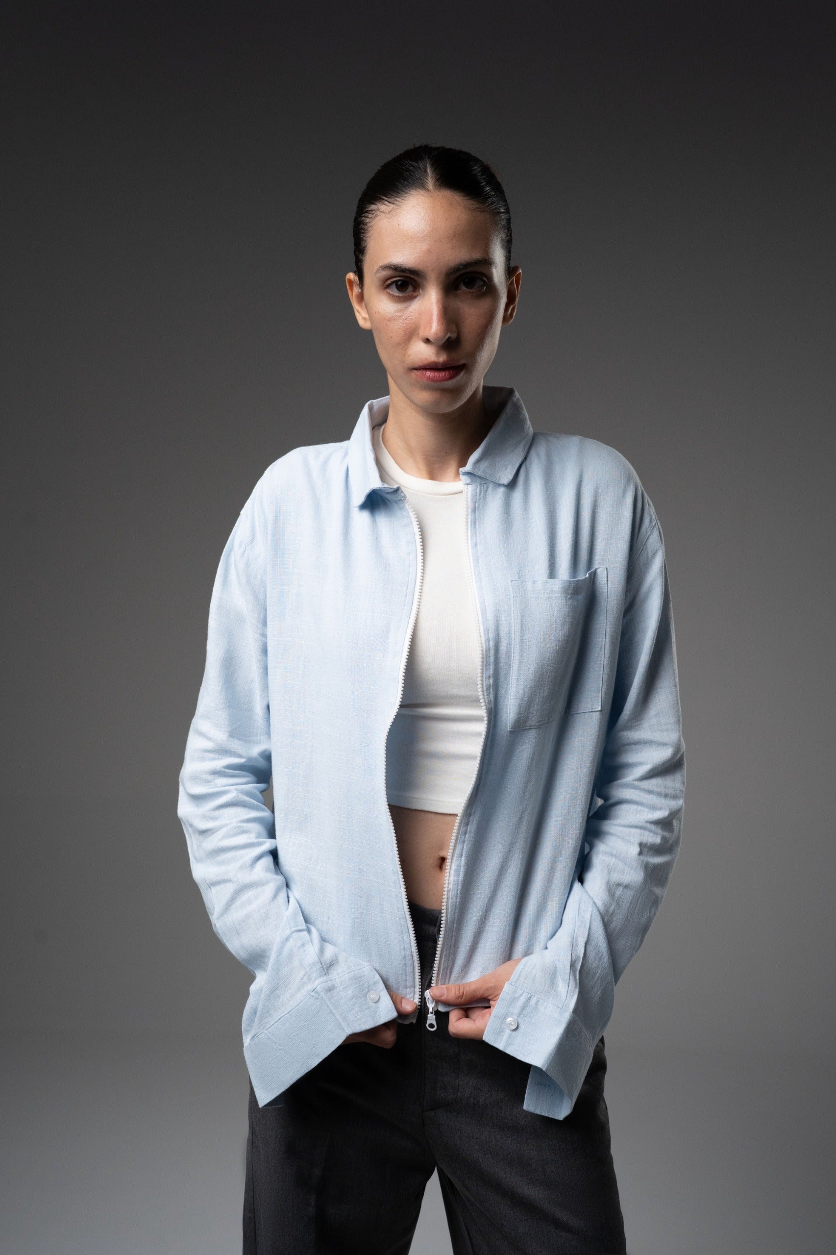 SKYLINE CROPPED ZIB SHIRT