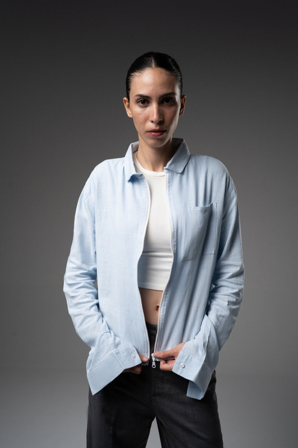 SKYLINE CROPPED ZIB SHIRT